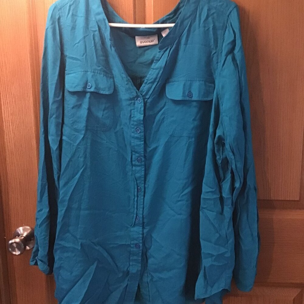 Avenue Teal Blouse
